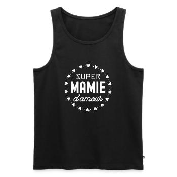 Super mamie d amour / humour grand-mère - Débardeur bio Premium Homme - noir - Devant - Michal (187cm)
