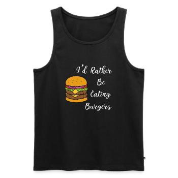 Citation ironique du chef de hamburger manger des - Débardeur bio Premium Homme - noir - Devant - Michal (187cm)