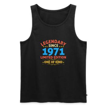Légendaire depuis 1971 Edition Limitée - Débardeur bio Premium Homme - noir - Devant - Michal (187cm)