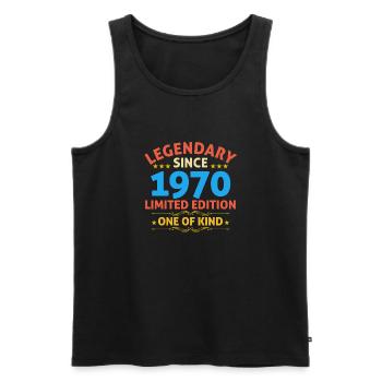 Legendary since 1970 Limited Edition - Men's Premium Organic Tank Top - black - Front - Michal (187cm)