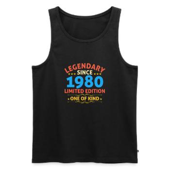 Legendär seit 1980 Limited Edition - Männer Premium Bio Tank Top - Schwarz - Vorne - Michal (187cm)