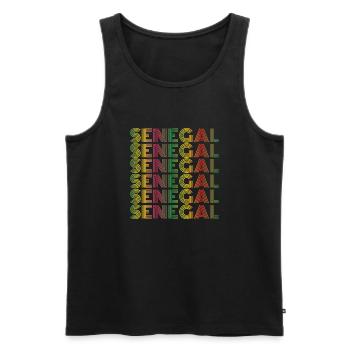 Sénégal Rétro - Débardeur bio Premium Homme - noir - Devant - Michal (187cm)