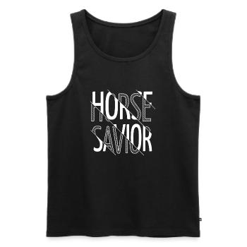 veganism cowboy animal lover - Männer Premium Bio Tank Top - Schwarz - Vorne - Michal (187cm)