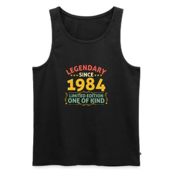 Légendaire depuis 1984 Edition Limitée - Débardeur bio Premium Homme - noir - Devant - Michal (187cm)