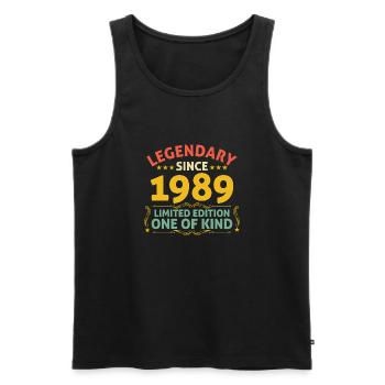 Legendary since 1989 Limited Edition - Men's Premium Organic Tank Top - black - Front - Michal (187cm)