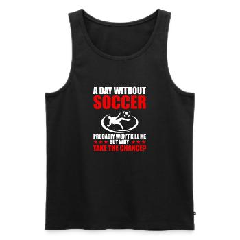 Lustiger Geschenk Fußballer - Männer Premium Bio Tank Top - Schwarz - Vorne - Michal (187cm)