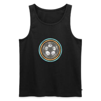 Fussball Retro - Männer Premium Bio Tank Top - Schwarz - Vorne - Michal (187cm)