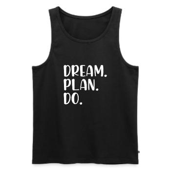 Dream Plan Do - Männer Premium Bio Tank Top - Schwarz - Vorne - Michal (187cm)