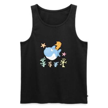 Hyppopcampal shark - Men's Premium Organic Tank Top - black - Front - AI Model Male 178 light (178cm)