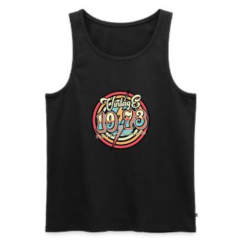 1973 Vintage - Männer Premium Bio Tank Top - Schwarz - Vorne - Michal (187cm)