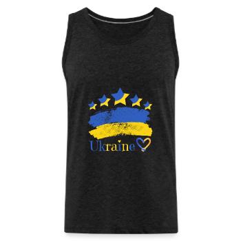 Ukraine - Männer Premium Bio Tank Top - Anthrazit - Vorne - Alexander (188cm)