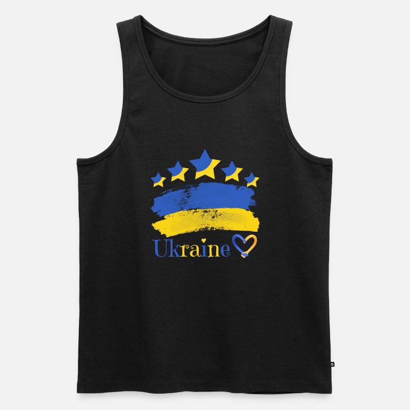 Ukraine - Männer Premium Bio Tank Top - Schwarz