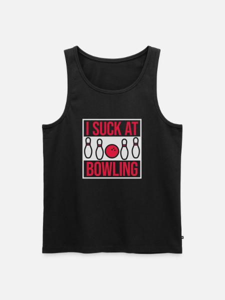 I suck at bowling - Men's Premium Organic Tank Top - black