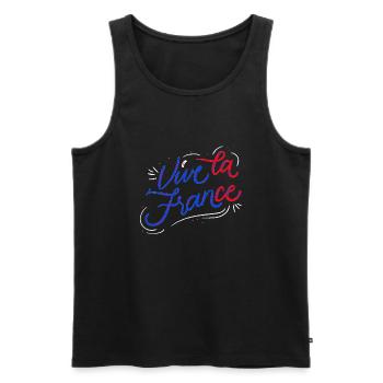 Es lebe das Frankreich - Männer Premium Bio Tank Top - Schwarz - Vorne - AI Model Male 178 light (178cm)