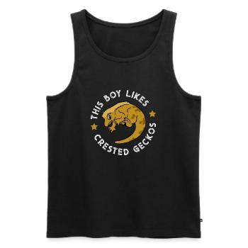 Boy Likes Geckos Wildlife Nature Exotic Animals - Men's Premium Organic Tank Top - black - Front - AI Model Male 178 light (178cm)