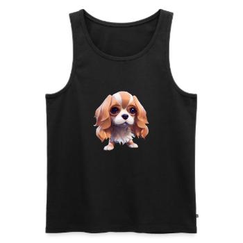 Cavalier King Charles Dog - Cavalier King Charles - Men's Premium Organic Tank Top - black - Front - AI Model Male 178 light (178cm)