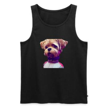 Border Terrier Hund - Border Terrier - Männer Premium Bio Tank Top - Schwarz - Vorne - AI Model Male 178 light (178cm)