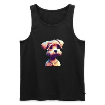 Border Terrier Hund - Border Terrier - Männer Premium Bio Tank Top - Schwarz - Vorne - AI Model Male 178 light (178cm)