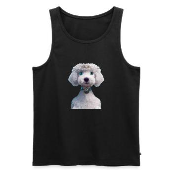 Bedlington Terrier Hund - Bedlington Terrier - Männer Premium Bio Tank Top - Schwarz - Vorne - AI Model Male 178 light (178cm)