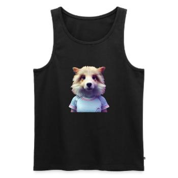 Shiba Inu Dog - Shiba Inu - Men's Premium Organic Tank Top - black - Front - AI Model Male 178 light (178cm)