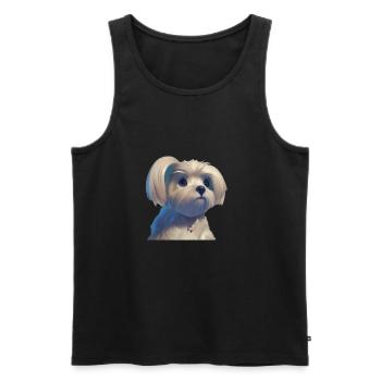 Malteser Hund - Malteser - Männer Premium Bio Tank Top - Schwarz - Vorne - AI Model Male 178 light (178cm)
