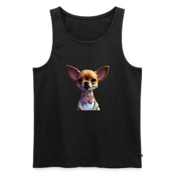 Chihuahua Chien - Chihuahua - Débardeur bio Premium Homme - noir - Devant - AI Model Male 178 light (178cm)