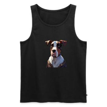 Appenzeller Sennenhund Hund - Männer Premium Bio Tank Top - Schwarz - Vorne - AI Model Male 178 light (178cm)