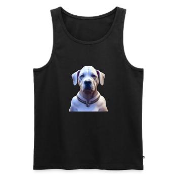 Dogo Argentino Chien - Dogo Argentino - Débardeur bio Premium Homme - noir - Devant - AI Model Male 178 light (178cm)