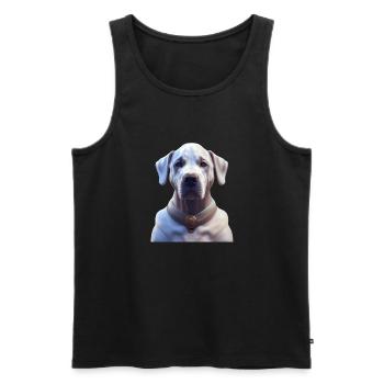 Dogo Argentino Chien - Dogo Argentino - Débardeur bio Premium Homme - noir - Devant - AI Model Male 178 light (178cm)