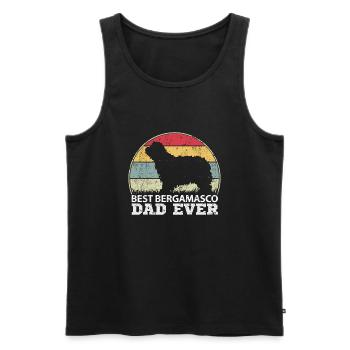 Bergame Berger Chien Papa Papa Master Vintage - Débardeur bio Premium Homme - noir - Devant - Michal (187cm)