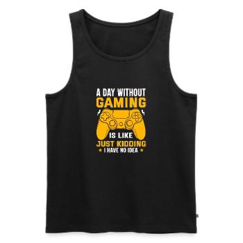 A day without gaming gift humor gamer - Men's Premium Organic Tank Top - black - Front - Michal (187cm)