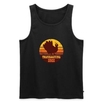 Thanksgiving 2022 Retro - Men's Premium Organic Tank Top - black - Front - Michal (187cm)