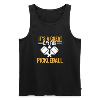 c'est une belle journée pour pickleball - Débardeur bio Premium Homme - noir - Devant - Michal (187cm)