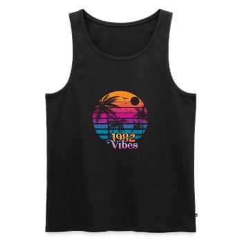 1982 Vintage Vibes - Men's Premium Organic Tank Top - black - Front - Michal (187cm)