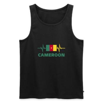 Kamerun Fußball 2022 Herzschlag Kamerun - Männer Premium Bio Tank Top - Schwarz - Vorne - AI Model Male 178 light (178cm)