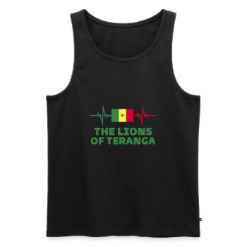 lion de teranga Football 2022 Sénégal - Débardeur bio Premium Homme - noir - Devant - AI Model Male 178 light (178cm)