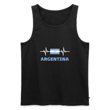 Argentinien Fußball 2022 Herzschlag Argentinier - Männer Premium Bio Tank Top - Schwarz - Vorne - Michal (187cm)