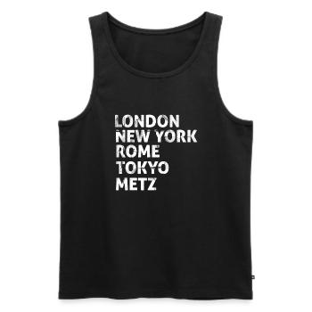 J'aime ma ville Metz drôles cadeau Metz - Débardeur bio Premium Homme - noir - Devant - AI Model Male 178 light (178cm)