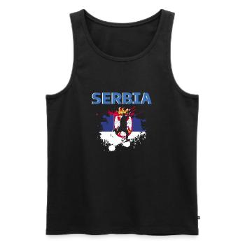 Serbien Fußball 2022 Fan Serbien Fußball - Männer Premium Bio Tank Top - Schwarz - Vorne - Michal (187cm)