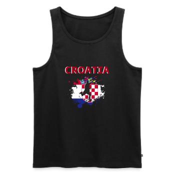 Croatia Football 2022 Fan des kroatischen Fußballs - Männer Premium Bio Tank Top - Schwarz - Vorne - Michal (187cm)