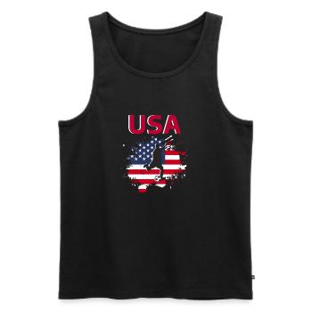 États-Unis d'Amérique Football 2022 supporter foot - Débardeur bio Premium Homme - noir - Devant - Michal (187cm)