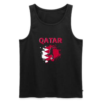 Qatar Football 2022 Qatari Football Supporter - Men's Premium Organic Tank Top - black - Front - AI Model Male 178 light (178cm)