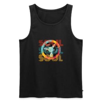 Musique Soul Rétro - Débardeur bio Premium Homme - noir - Devant - Michal (187cm)