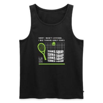 Nachdenken über Tennisballsport - Männer Premium Bio Tank Top - Anthrazit - Vorne - Alexander (188cm)