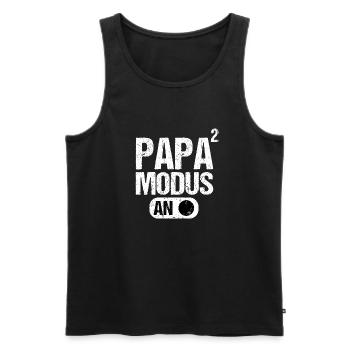 Papa Vater von 2 zwei Zweiten Kindern Zwillinge - Männer Premium Bio Tank Top - Schwarz - Vorne - Michal (187cm)