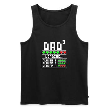 Dad father of 3 third three child baby children - Men's Premium Organic Tank Top - black - Front - Michal (187cm)