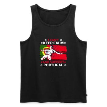 rester calme et soutenir le Portugal - Débardeur bio Premium Homme - noir - Devant - Michal (187cm)