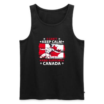 Bleib ruhig und unterstütze Kanada - Männer Premium Bio Tank Top - Schwarz - Vorne - AI Model Male 178 light (178cm)