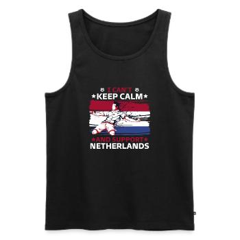 stay calm and support the Netherlands - Men's Premium Organic Tank Top - black - Front - AI Model Male 178 light (178cm)