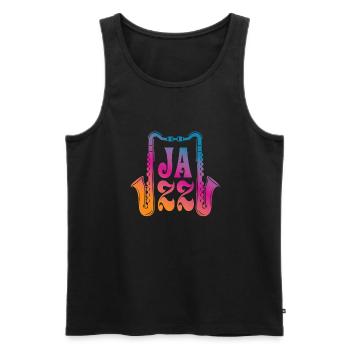 Jazz - Men's Premium Organic Tank Top - black - Front - AI Model Male 178 light (178cm)